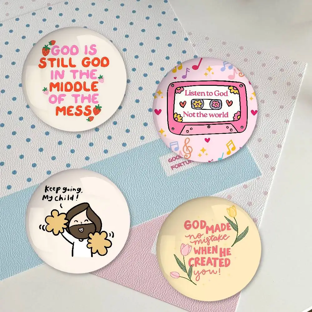 Verse Of The Christian Bible Jesus Badges Fashion New Hip Hop Versatile Round Metal Badge Cartoon Pin Gift Wholesale