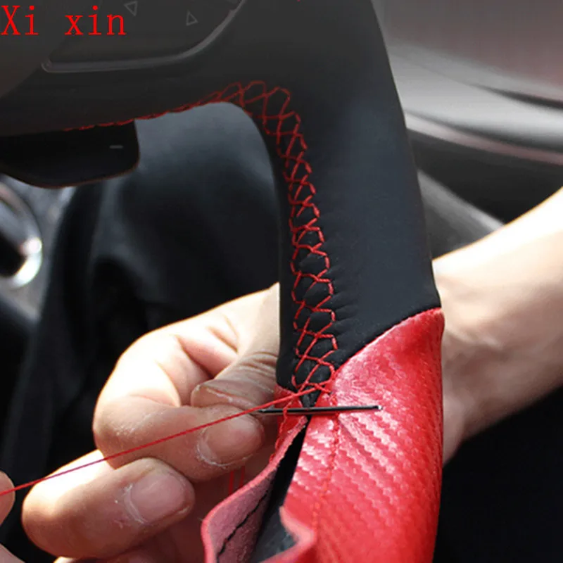 Custom leather hand sewn steering wheel cover For Citroen DS6 DS5 LS DS5 C5 c4l car interior accessories