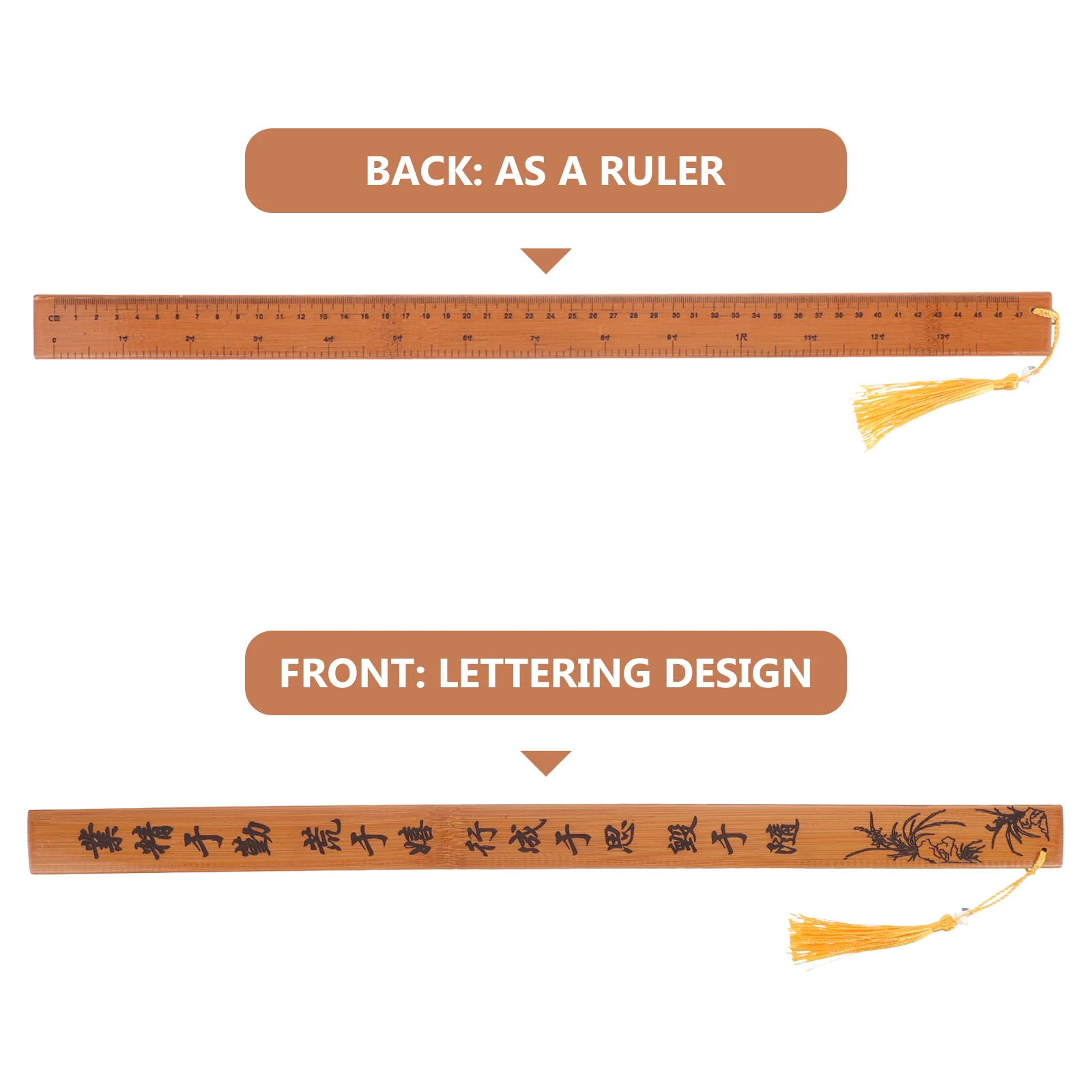 Ruler Lettering Woodworking Measuring Rulers Drawing Kids Chinese Style Multi-function Students Office