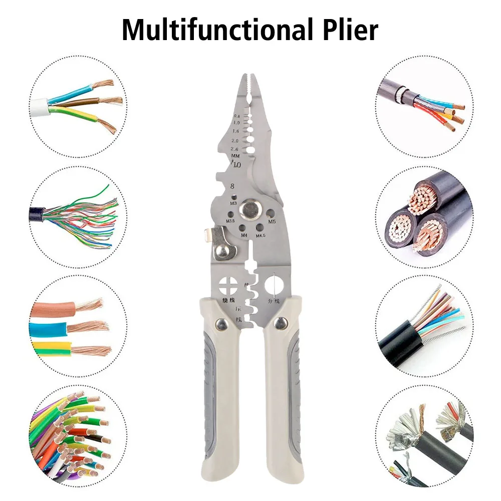 Szczypce do zdejmowania izolacji Szczypce do zaciskania kabli Narzędzie do zaciskania dla domu Wielofunkcyjne automatyczne szczypce do ściągania izolacji Narzędzia wielofunkcyjne Linia cięcia