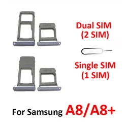 Phone SIM Chip Tray For Samsung Galaxy A8 2018 A530 A530F A8+ A730 A730F New Micro SD Card Adapter Holder