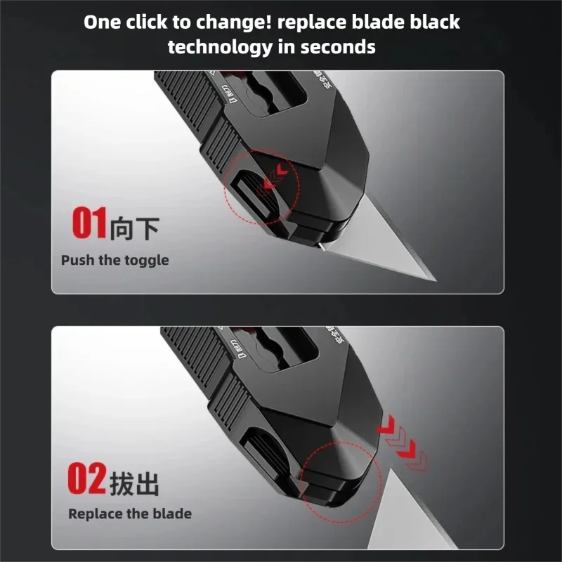 3 طرق للطي سكّين متعدّد الاستخدامات قابل للاستبدال عالية الكربون شفرة فولاذية الفولاذ المقاوم للصدأ الة قطع الورق مكتب الفن طالب المورد