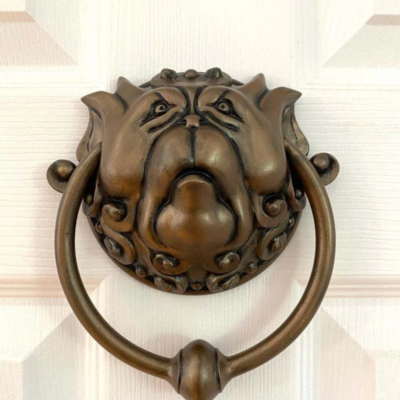 Vintage Door Knockers Dragon Face Door Handle Wall Mounted Resin Crafts Door Knock Home Decoration Doorknocker