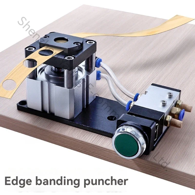 1pc Pneumatic Edge Banding Punching Machine, Three in One Hole Circular Adhesive Punching Machine, Edge Banding Punching Machine