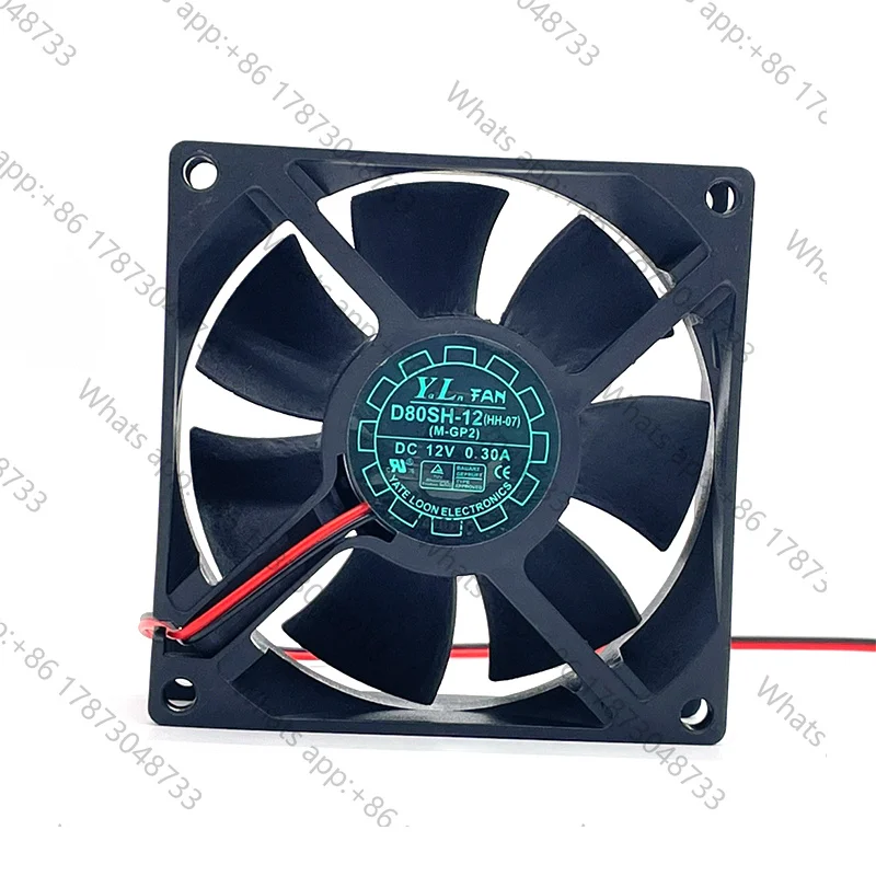 Tool PartsNew original D80SH-12 8025 12V 0.30A 8CM 2-pin high air volume chassis silent cooling fan
