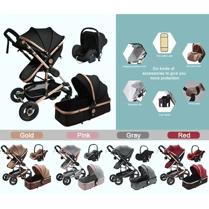 Poussette de luxe pour bébé, système de voyage pour nouveau-né