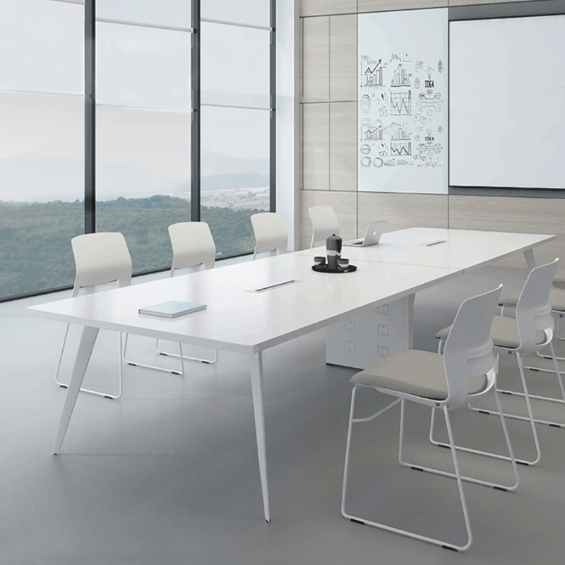 Computer Simple Conference Tables White Accessorie Laptop Coffee Office Desk Design Metal Tavolo Riunioni Furniture CM50HY