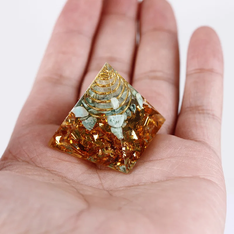 1PC Energy Generator Orgone Pyramid Crystals Peridot Healing Reiki Chakra Reiki Chakra Meditation Ornaments Crafts Office Decor