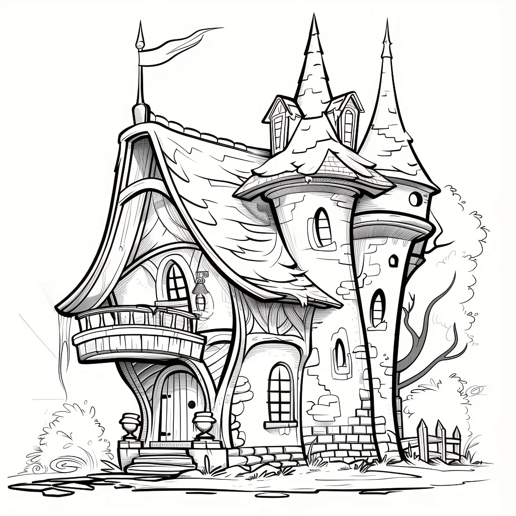 كتاب تلوين البيوت الساحرة للبالغين - ورق سميك، 20 صفحة، هدية مثالية لتقليل التوتر للبالغين، 20 × 20 سم 25 صفحة