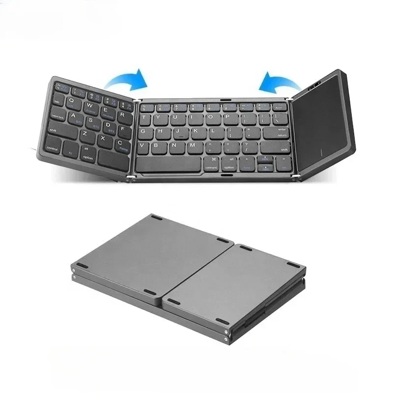 

Rechargeable Battery Touchpad iOS Android Windows OS Mini Portable BT Wireless Foldable Keyboard for Smartphone pc