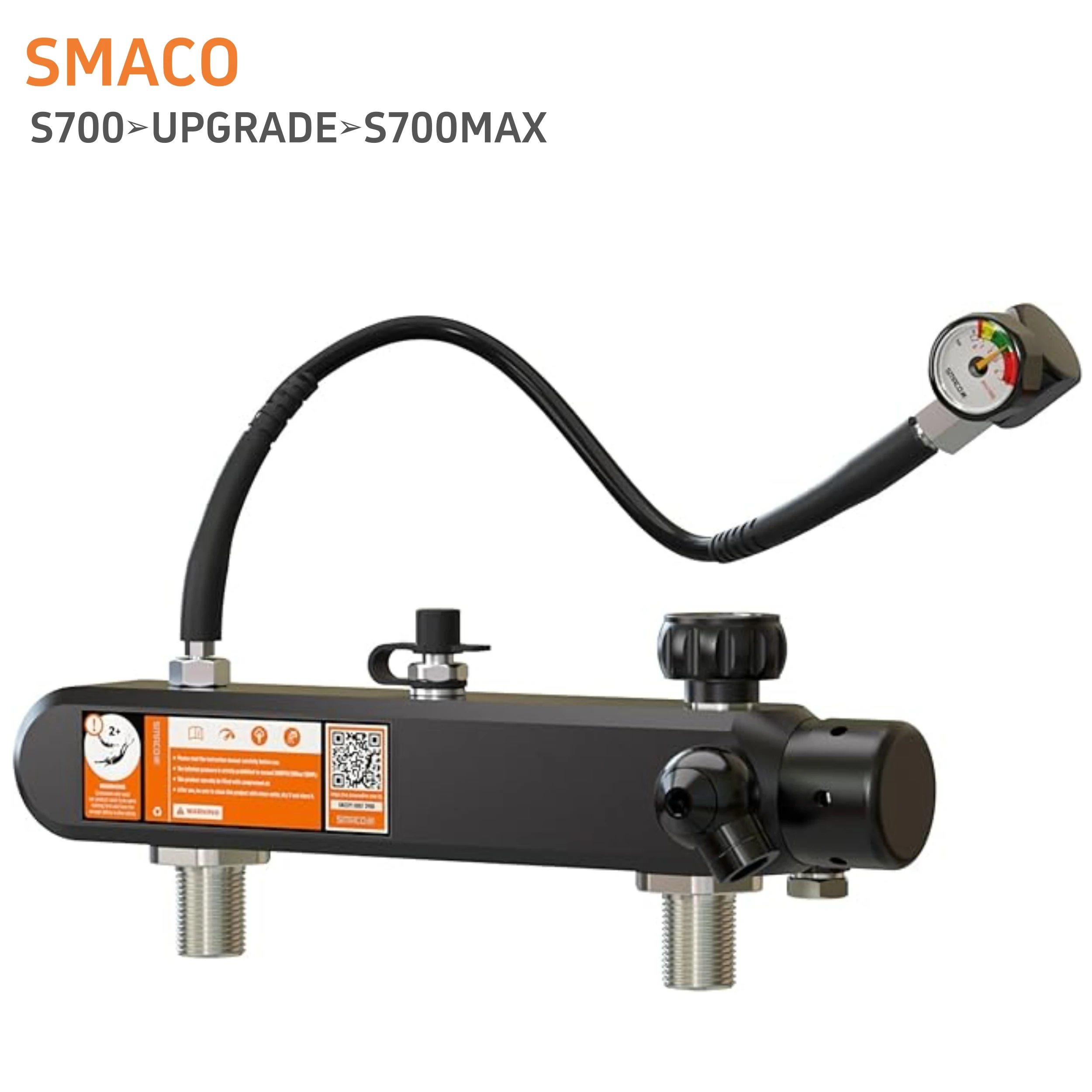 SMACO Scuba Diving Valve M18x1.5 First Level Pressure Reducing Valve 3000Psi Breathing Head for Diving Oxygen Cylinder S700MAX