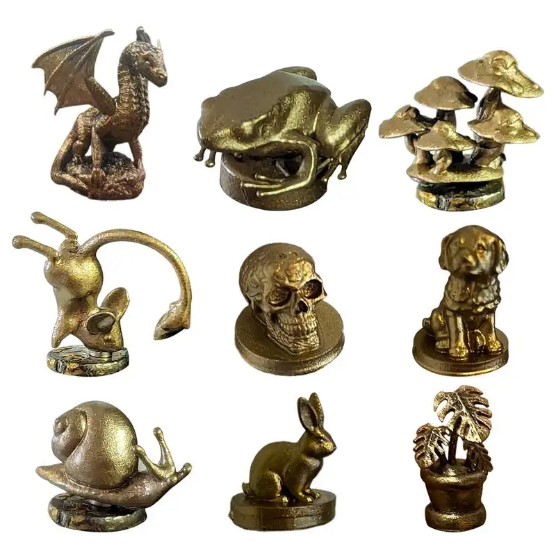 Dobradiça Cabeça para Molduras Armários, decorativa Estatueta Animal, ímã Planta, Trinket Toppers, 3Pcs