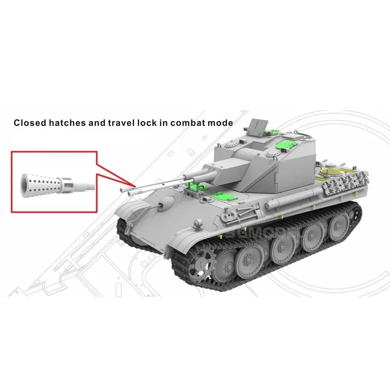 Vespid-Modell 1/72 VS 720013   Black Panther G 37 mm Flugabwehrpanzer-Projektcode 341 – maßstabsgetreuer Modellbausatz