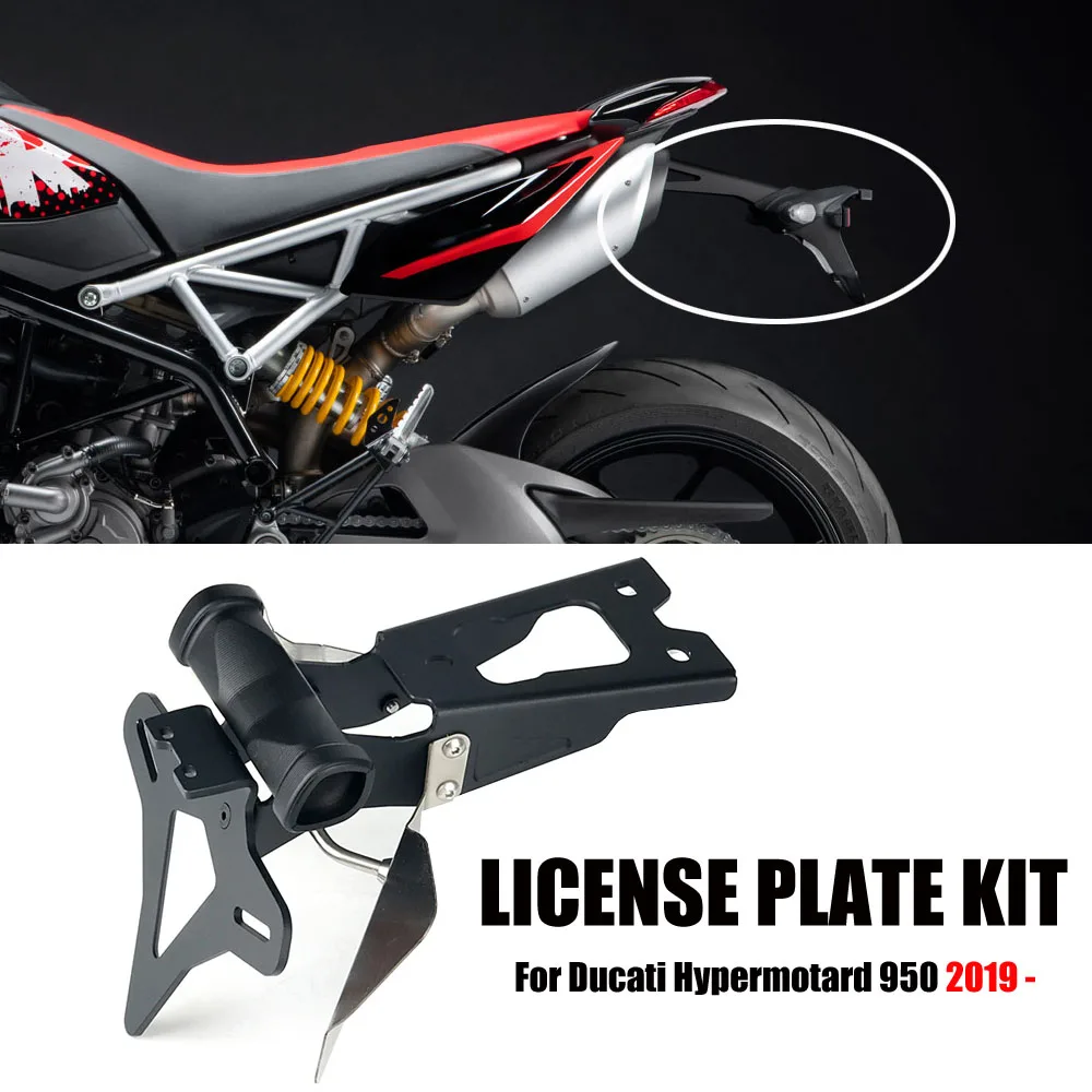 For Ducati Hypermotard 950 2019-UP Motorcycle Accessories Rear Short Tail Stock License Plate Holder Tailstock Frame Bracket Kit