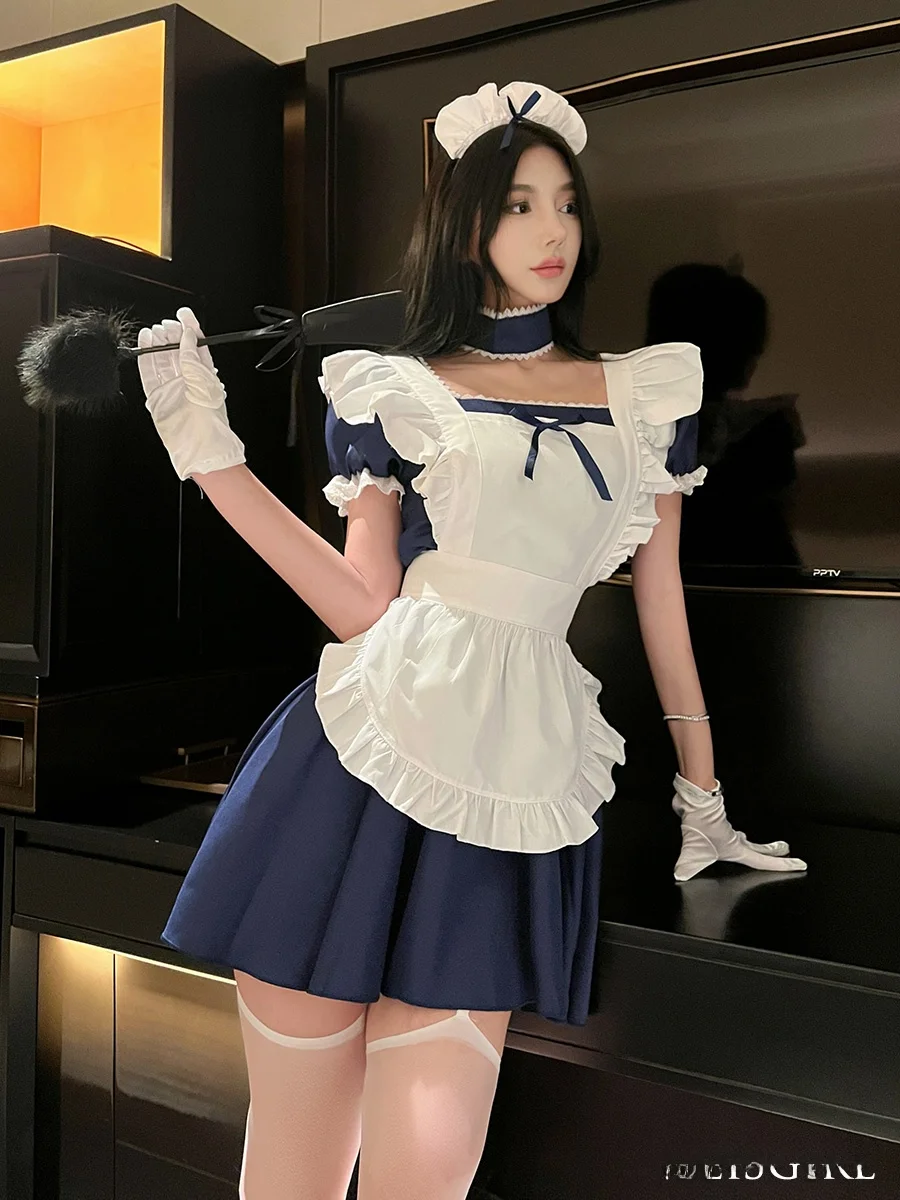 

Weisgirl Classic Bridesmaid Uniform Set Cosplay Pure Desire Lady Coffee Shop Maid Costume Short Sleeve Short Skirt Sexy Home ...