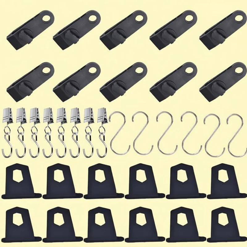 36Pcs RV Awning Rail Hanger Hooks Camping Tent Clamp Tarp Clips Buckle Motorhome Caravan Camper Part For Fiamma Thule Omnistor