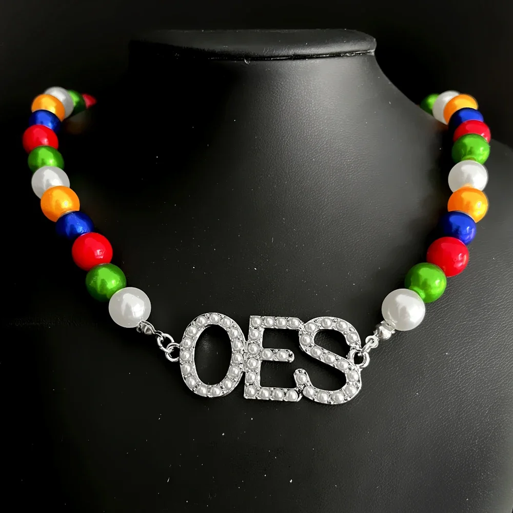 أزياء وسام النجوم الشرقية مجوهرات OES إلكتروني التسمية الملونة عقد من اللؤلؤ المختنق #2