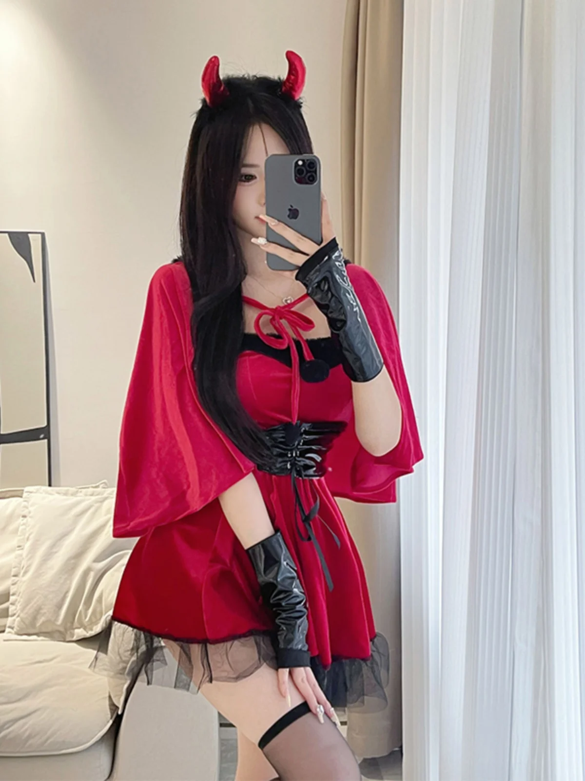 Sexy Halloween-Kostüm für Damen, Cosplay, kleiner Teufel, orm, Rollenspiel, Neujahr, Cisas Aosphere, Kleidung, Baumwollmaterial