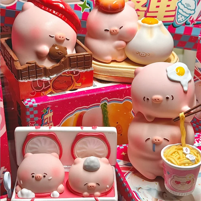 Genuine Cute Anime Figure Sweet Pig Calorie Filling Station Series Blind Box Cute Doll Mystery Box  Desktop Display Kid Toy Gift