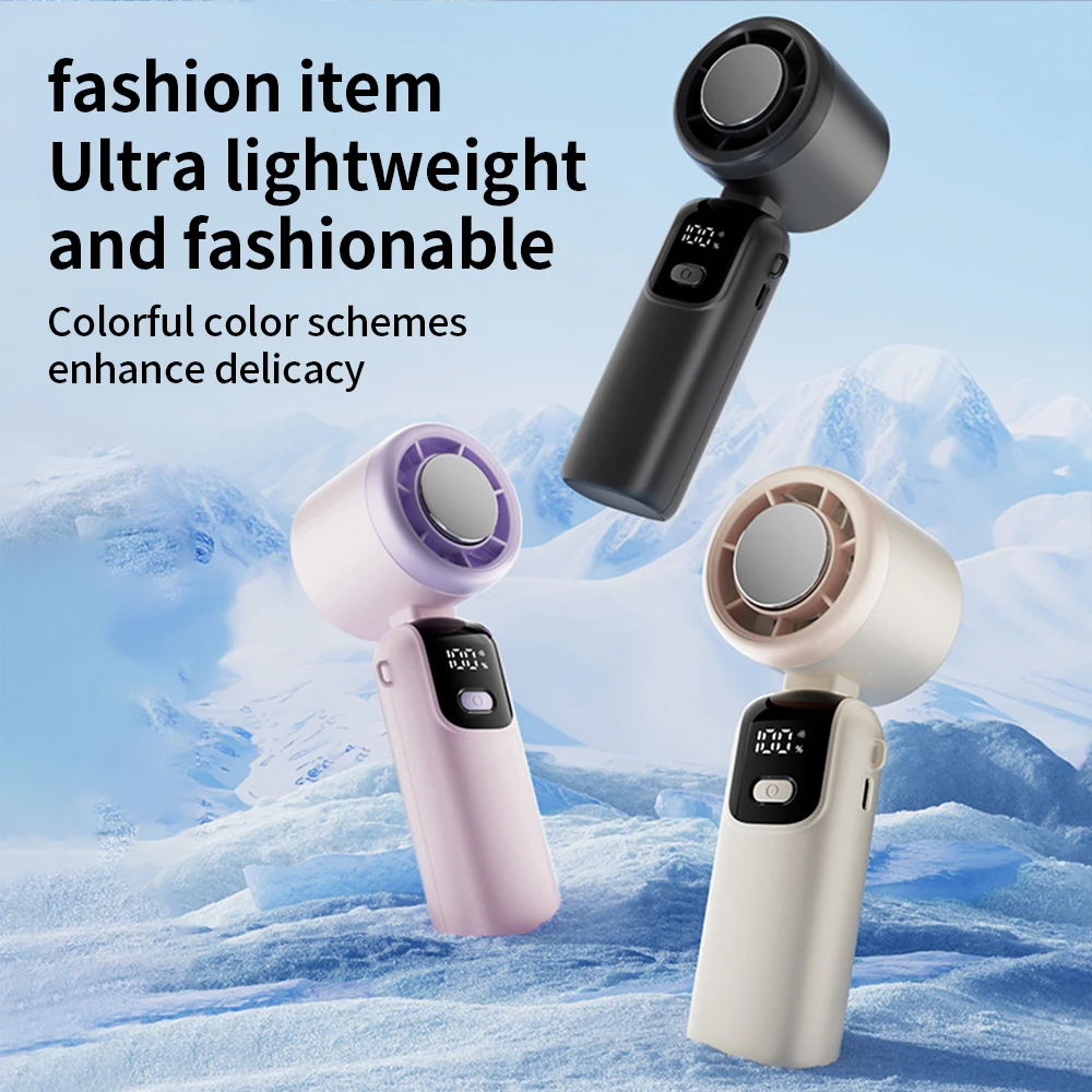 Handheld, hoge snelheid, duurzame koeling, opvouwbare ventilator, 100-snelheden, traploos verstelbare ventilator, draagbare hangende nekventilator voor buiten