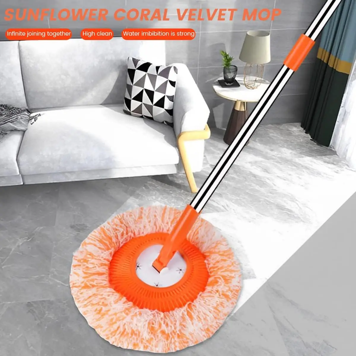 360° Rotatable Cleaning Mop With 4 Microfiber Mop Heads Retractable Wall Cleaning Mop Household Floor Car Dust Cleaning Tool Set