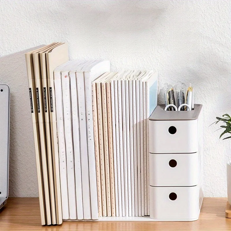The Desktop Book File Has A Bookshelf  Box, A  Rack, Drawers, Office Bookends And A Desk Organizer Lock Ramen bowl Iron Spin mop