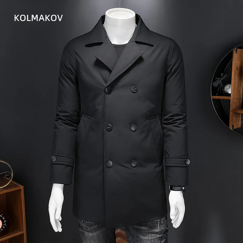 

2024 winter long trench coat men jacket mens high quality coat 90% white duck down jackets men,warm thicken parkas size M-4XL