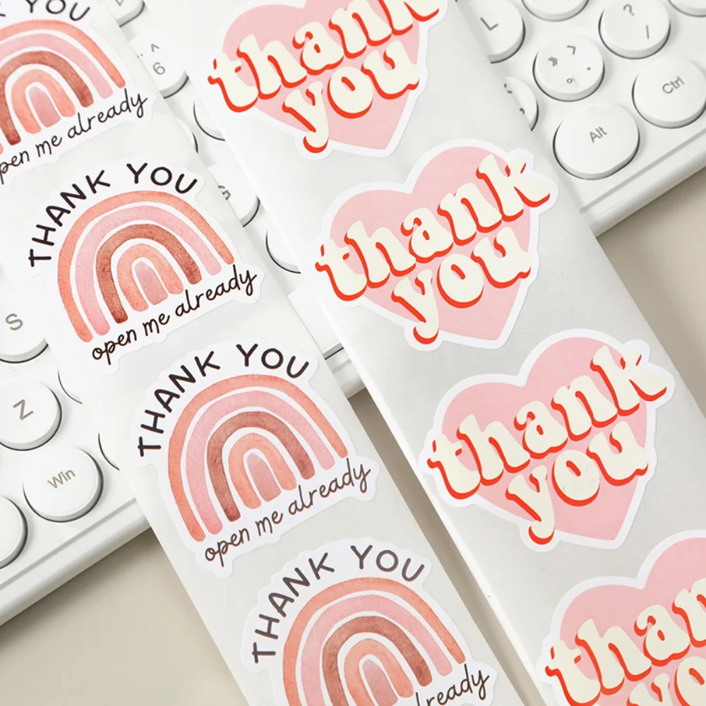 120 ورقة/لفة ملصقات شكرًا لك على شكل خاص، ملصقات تزيين للتغليف لبيع البيع بالتجزئة والبوتيكات والصناديق والمغلفات #4