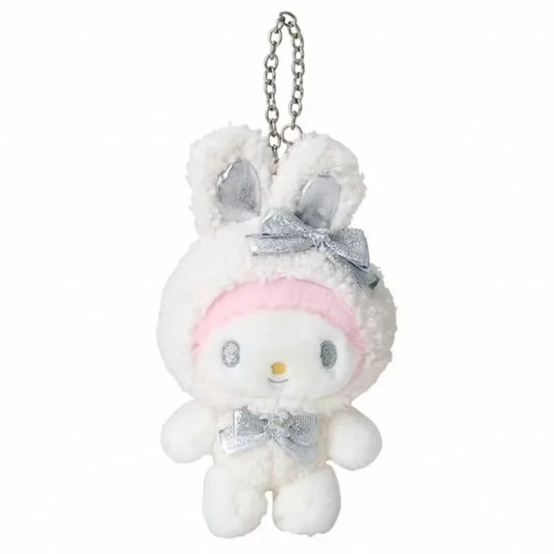Simpatico latte inverno neve coniglio gattino Kuromi Cinnamoroll My Melody 10 cm ciondolo portachiavi peluche