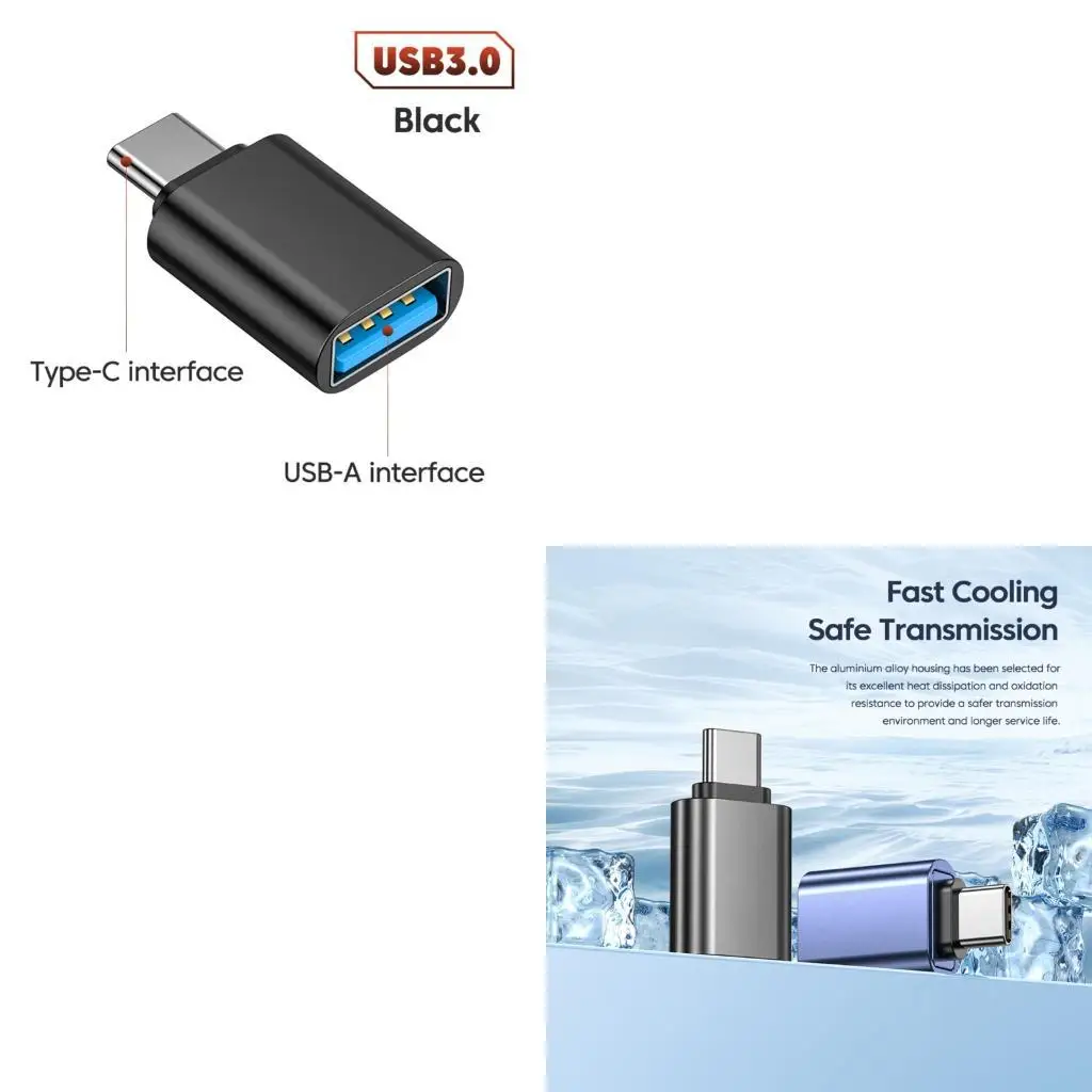 

652F OTG Enabled USB A Female To Type C Male Converters Metal Build Fast Speed Transfer For Multiple Electronics Compatibility