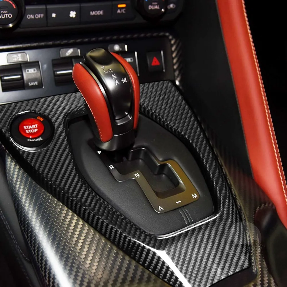 

For Nissan GTR R35 Carbon Fiber Central Control Gear Panel Decoration Automobile Refitting Accessories Left Hand Drive