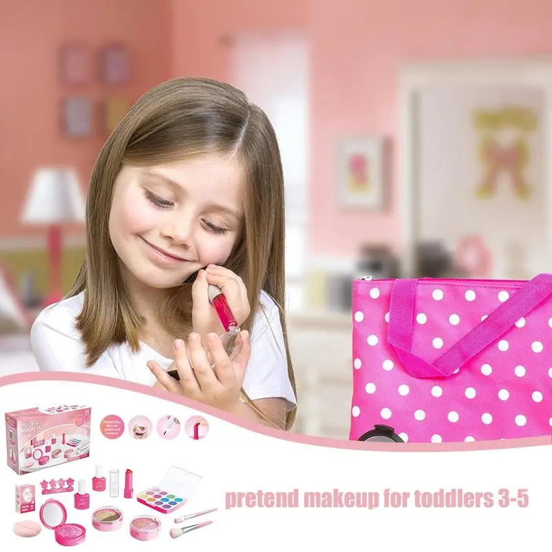 Set di trucco per giochi di finzione per bambini Set di bellezza per bambine Kit di trucco Set di trucco per giocattoli di finzione Set di cosmetici di finzione fantasioso per