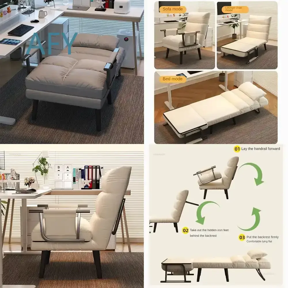 Metal Folding Bed for Korean Study Room Multifunctional Thickened Sponge Bed Light Luxury Creative Foldable Bed for Living