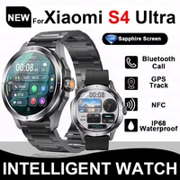 Nuevo para Xiaomi S4 Ultra deportes al aire libre reloj inteligente hombres 1,53 pulgadas AMOLED NFC GPS brújula ritmo cardíaco impermeable BT llamada Smartwatch