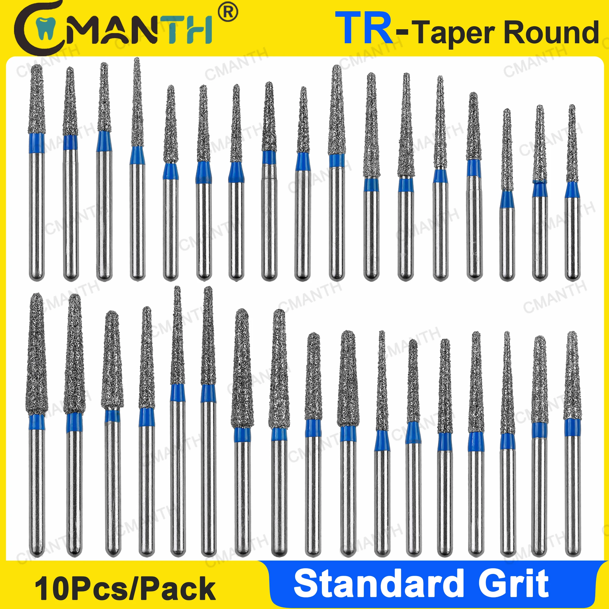 

Dental FG Diamond Burs Drills TR Taper Round For High Speed Handpiece Standard Grit Diamond Abrade Crown Cavity Preparation