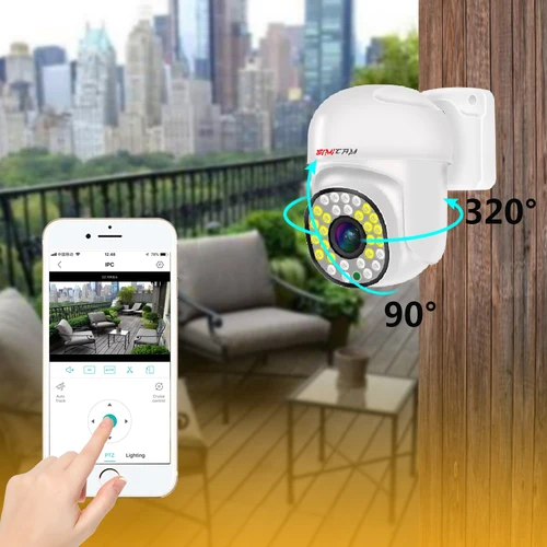Imagen 2 del producto Cámara de vigilancia 4K PTZ PoE IP Onvif, visión nocturna a Color, Audio bidireccional, 3MP/5MP/8MP, cámara de seguridad para calle al aire libre, adecuada para NVR