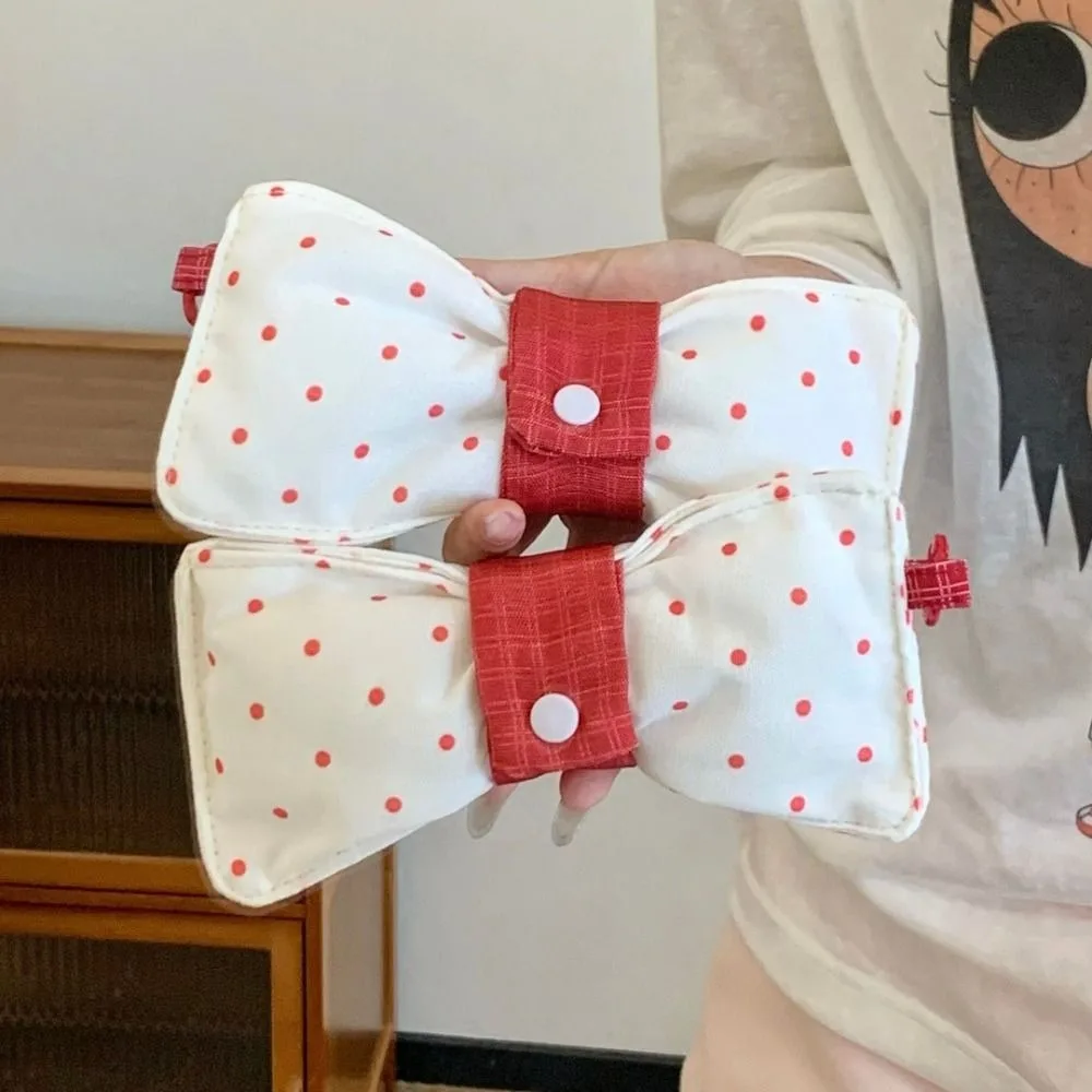 High Quality Bowknot Shape Eyeglasses Pouch Anti-Pressure Snap Button Sunglasses Storage Bag Hanging Portable Glasses Bag
