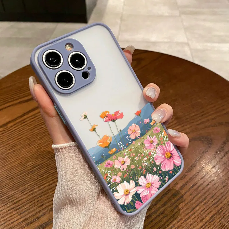 

Bohemian Florals Flower Sea Grassland Phone Case For iPhone 17 16 Pro Max 15 14 Pro Ma Plus 13 Mini 12 11 Pro Max Cover﻿﻿﻿﻿s