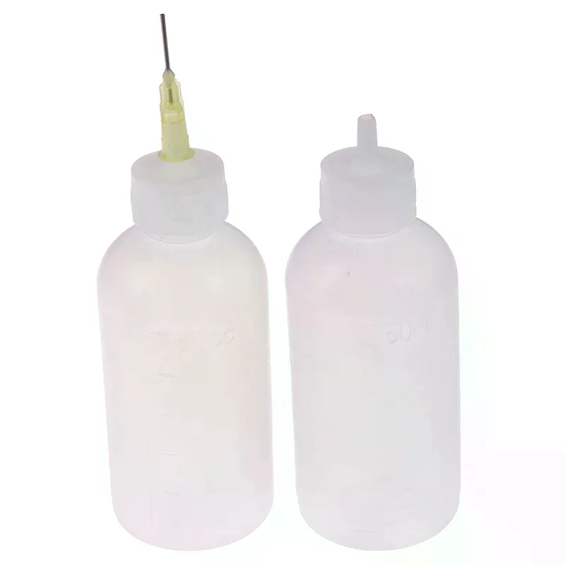 50ml Plastic Needle Dispenser Dispensering Bottle Rosin Solder Liquid Glue Bottle For Phone PCB Cleaning Welding Repair Tools
