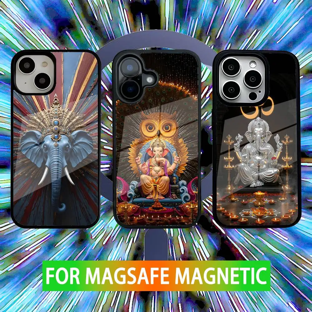 

Ganesh Elephant God Phone Case For iPhone 16,15,14,13,12,11,Pro,Max,Plus,Mini,SE New Magsafe Magnetic Wireless Charging