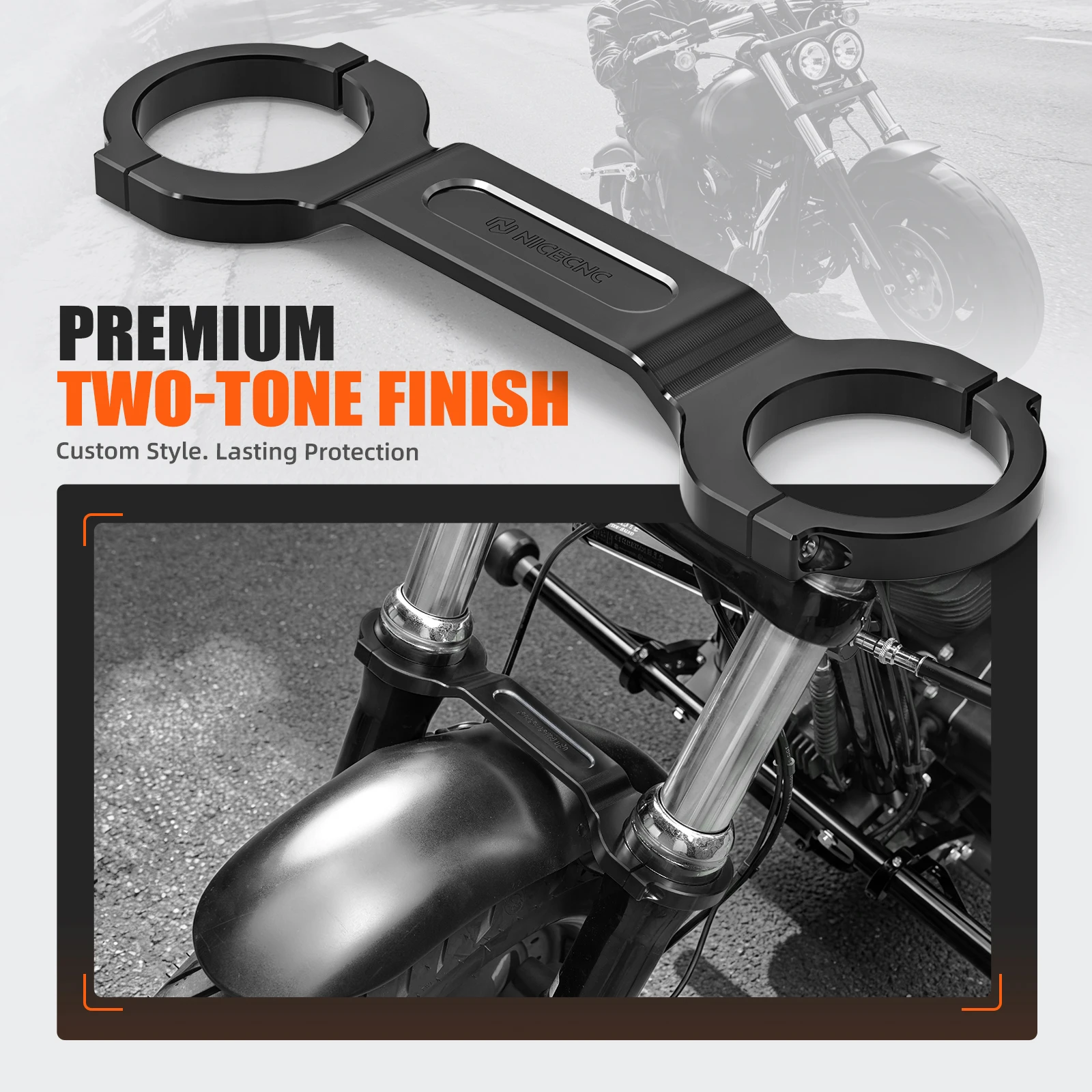 For Harley Dyna Super Glide FXD Fat Bob FXDF Fork Brace Stabilizer Super Glide FXD Custom FXDC 2006-2014 Fat Bob FXDF 2008-2017 - view 6