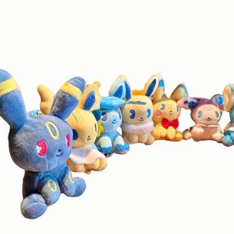 20 pz/lotto 4 pollici Hot Pokemon giocattoli di peluche portachiavi bambole Eevee Portachiavi Ciondolo regali