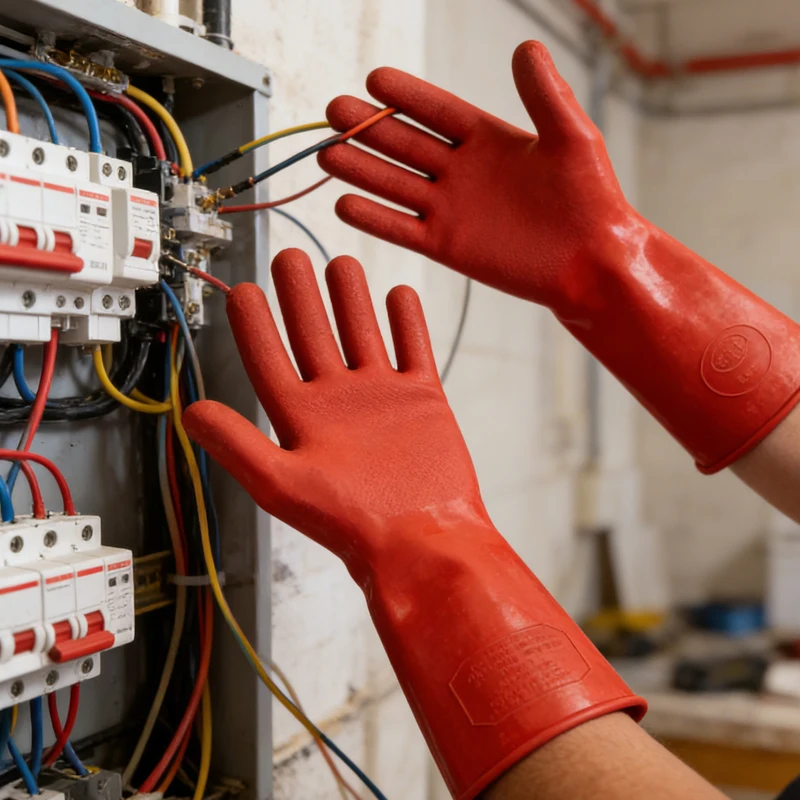

Rubber Electrician Safety Gloves 12KV High Voltage Electrical Insulating Gloves Anti-electricity Protect Professional Work Tools