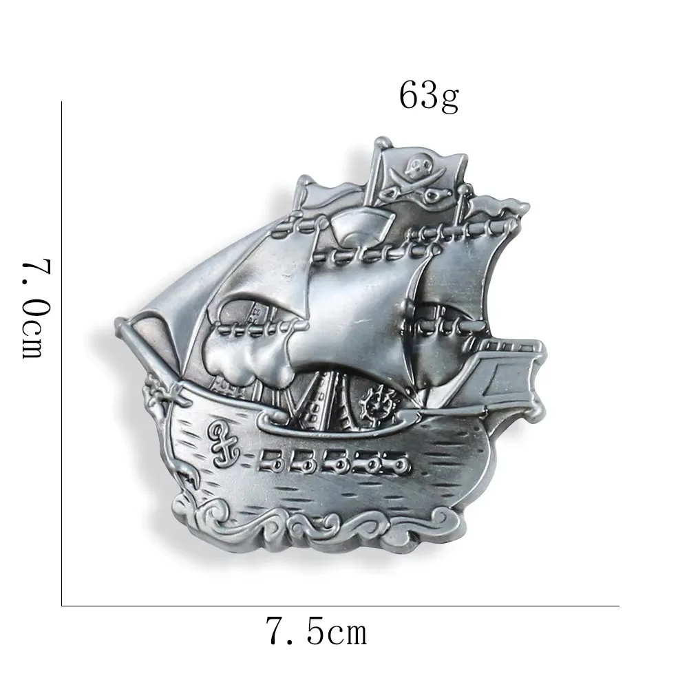 Metal Alloy 3D Voyager Sailboat Pirate Ship Belt Buckle Men's Apparel Accessories Finished Buckle Jeans Decoration for Gift - Image 6