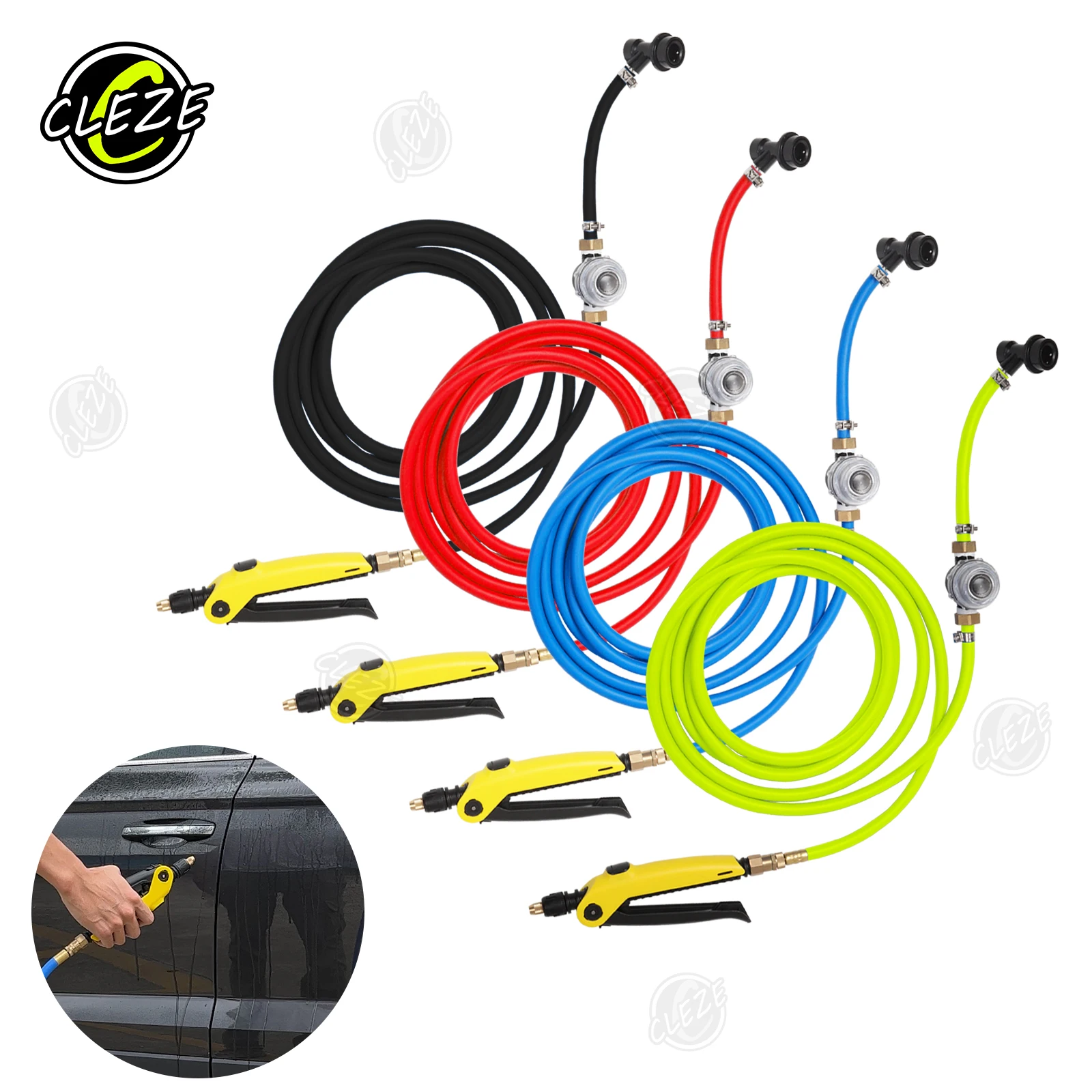 CLEZE 19 Feet High Pressure PPF Car Wrapping Wash Water Hose with Nozzle Spray Gun for Tint Spray Kegs