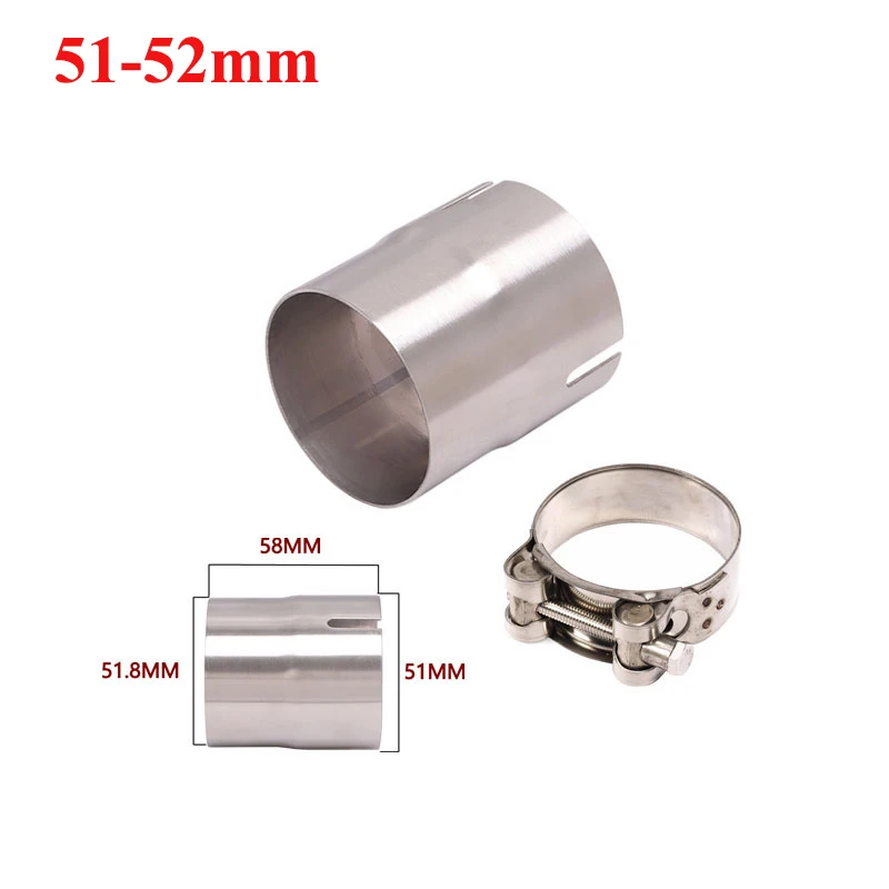 51mm To 52MM 54MM 56MM 58MM 62MM Motorcycle Yoshimura Exhaust Escape Convertor Adapter Link Pipe Tube Reducer 60mm Muffler Race