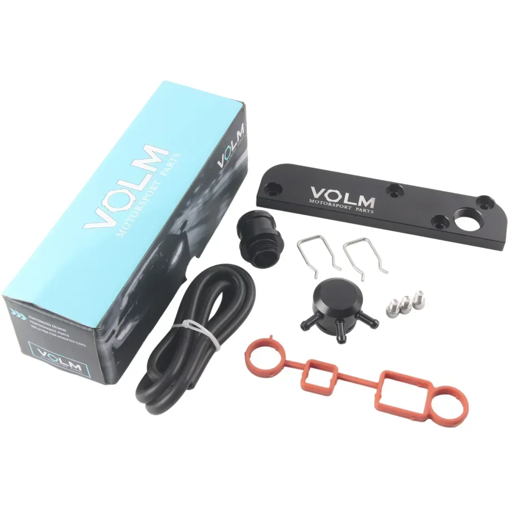 

Billet PCV Delete Plate Kit Revamp Adapter for Volkswagen(VW)/Audi/SEAT/Skoda EA113 Engines with VOLM logo