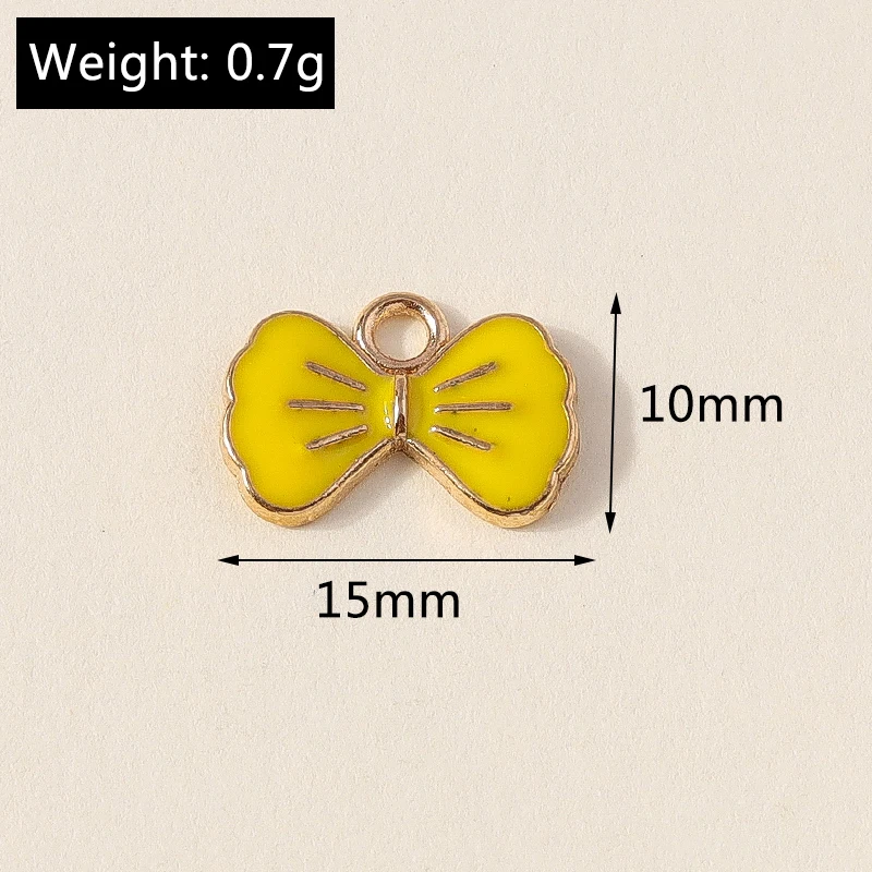 10 Stück niedliche Emaille-Anhänger mit roten Lippen und Schleifenmotiven für die Herstellung von Anhängern, Halsketten, Ohrringen, Armbändern, DIY-Bastelarbeiten und Schmuckzubehör. – Detail 13