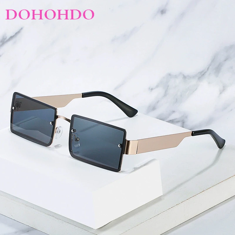 

Fashion Square Rimless Sunglasses For Women Men Gradient Shades Sun Glasses Female Classic Brand Design Summer Traveling UV400