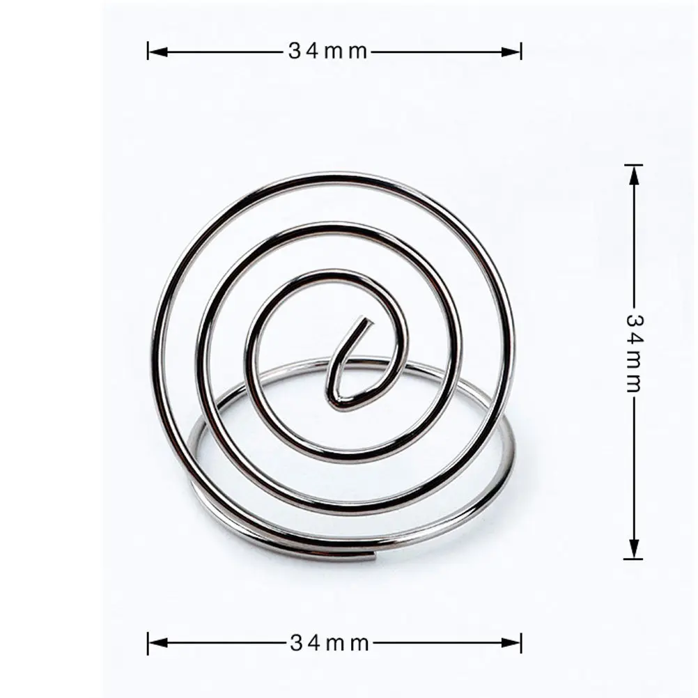 10Pcs Heart Shape Desktop Paper Clips Sturdy Photo Holder Table Number Card Menu Note Clips for Wedding Reception Office